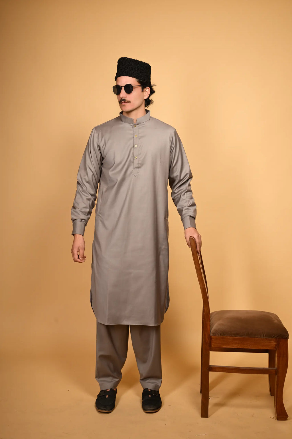 Tamtadu Smoky Slate Kameez Shalwar
