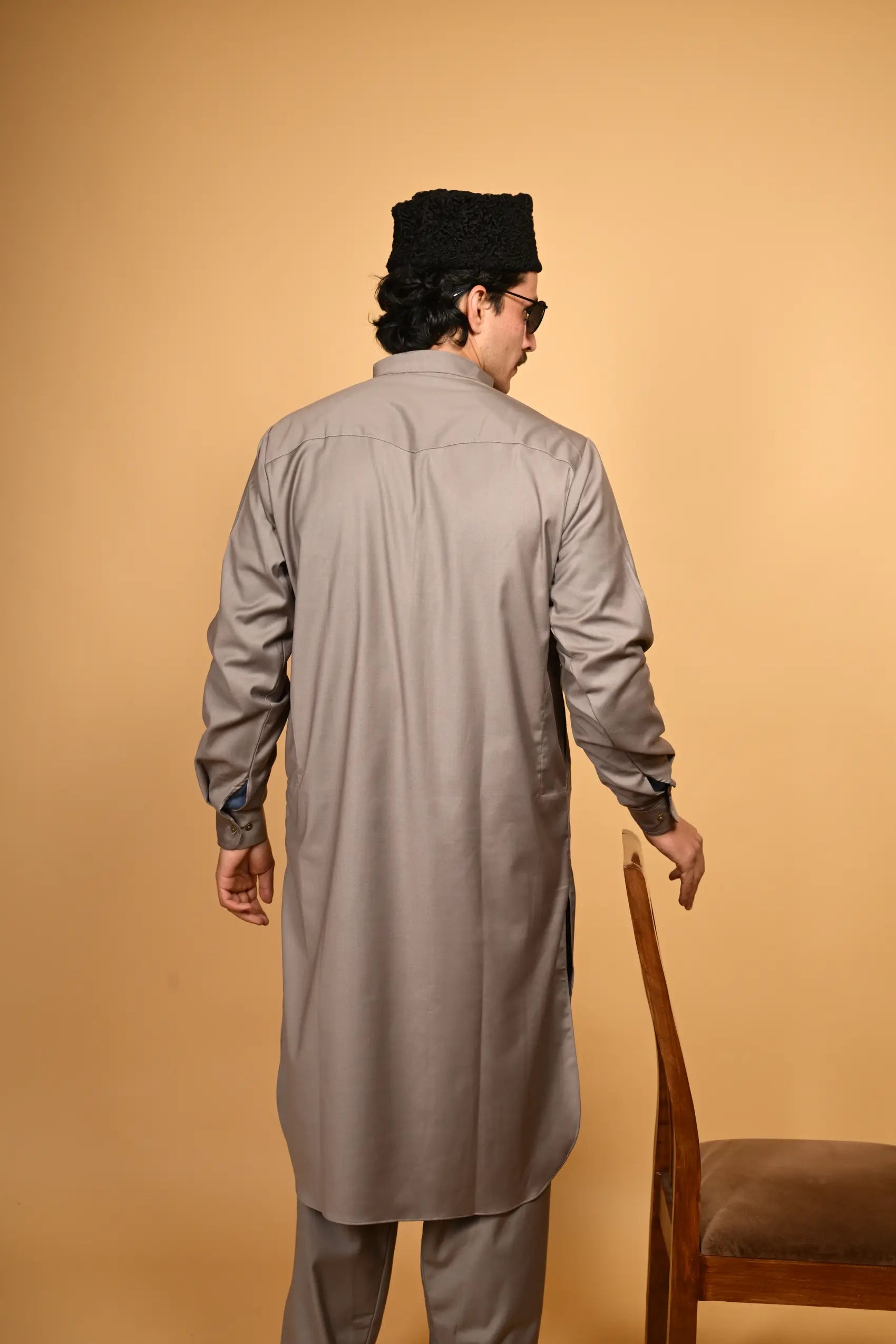 Tamtadu Smoky Slate Kameez Shalwar