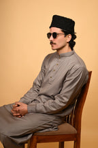 Tamtadu Smoky Slate Kameez Shalwar