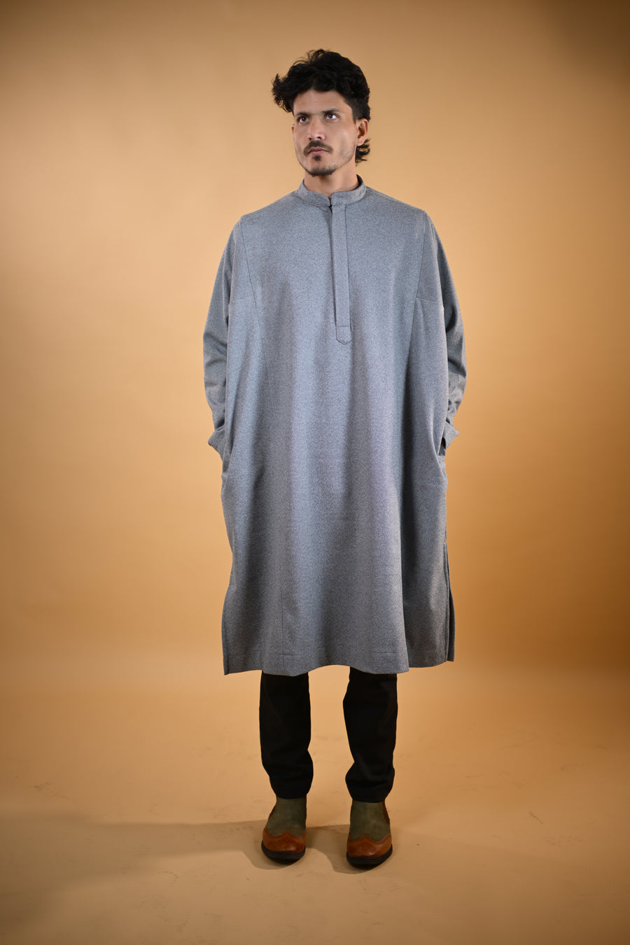 Steel Grey Dotted Pheran
