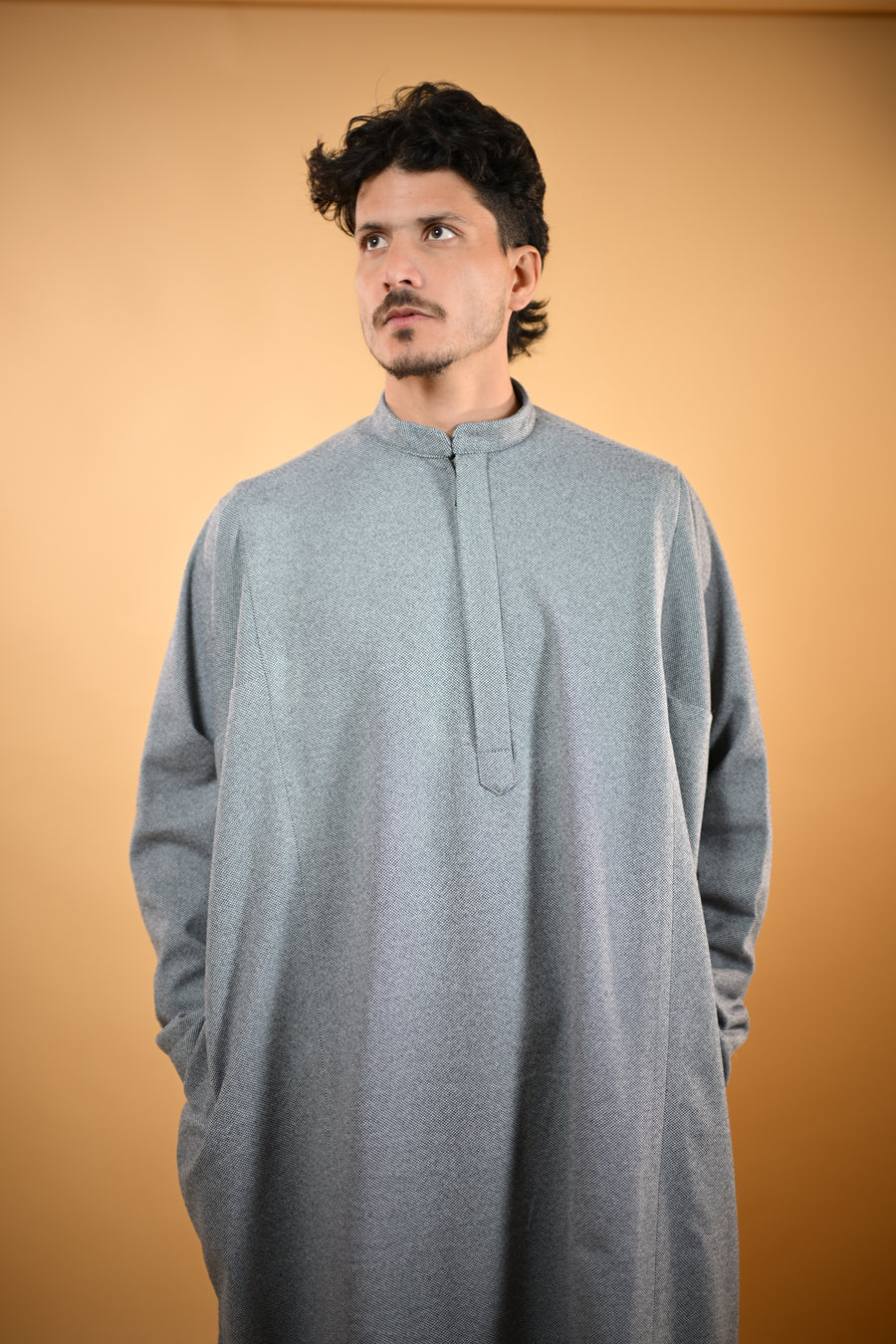 Steel Grey Dotted Pheran