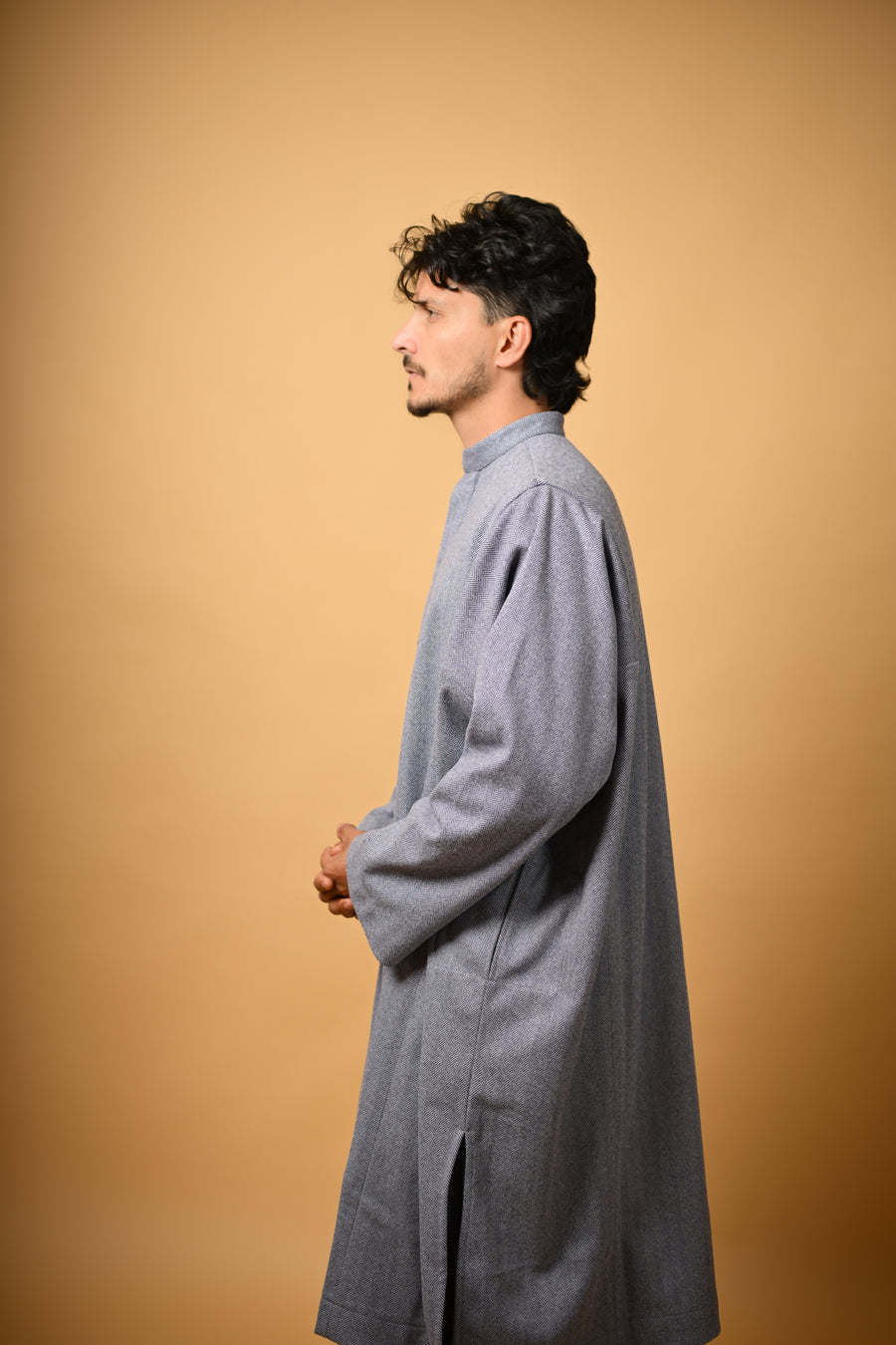 Steel Grey Herringbone Pheran