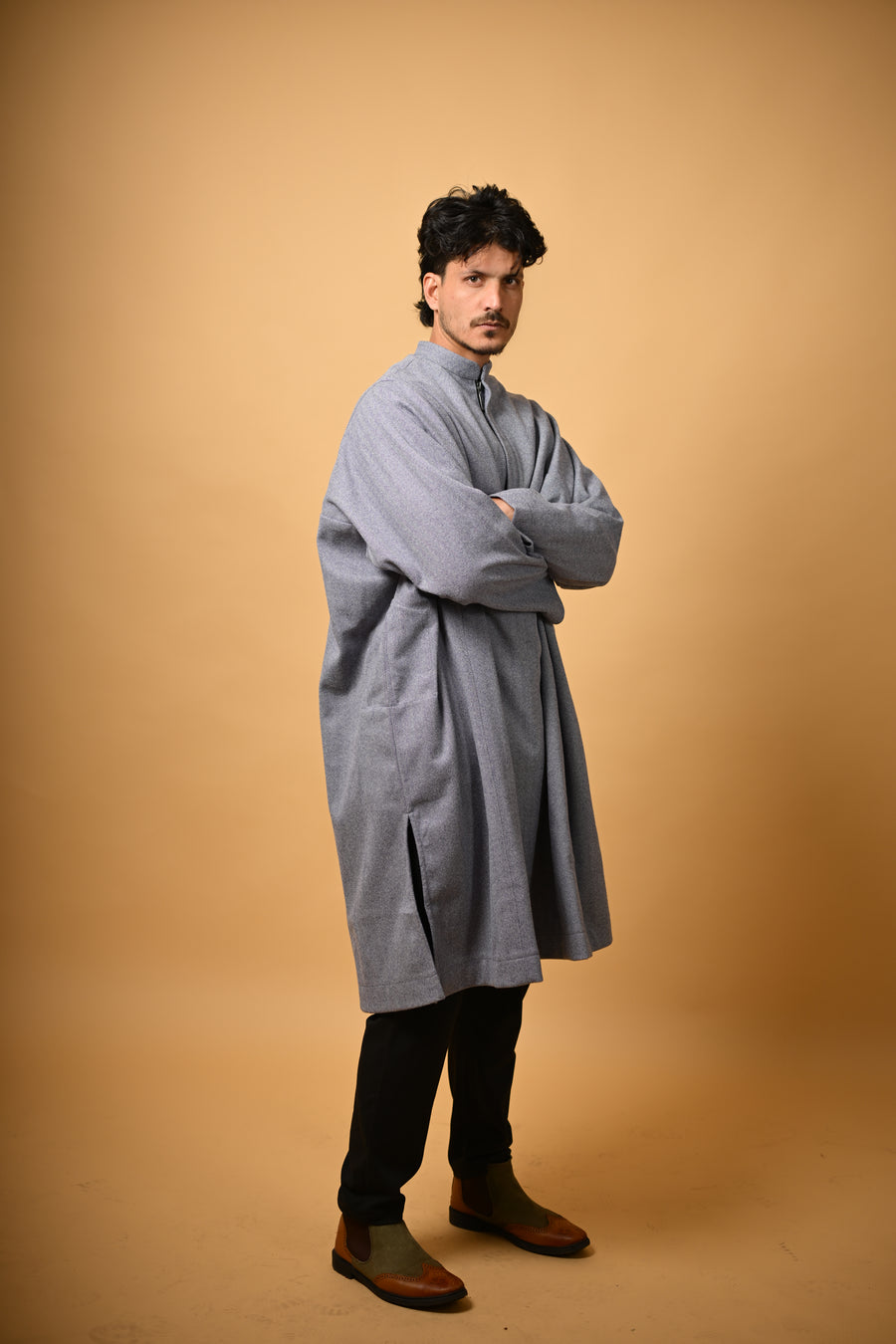 Steel Grey Herringbone Pheran