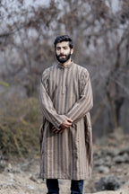 Striped Herringbone Brown Pheran