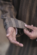 Striped Herringbone Brown Pheran