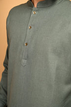 baraqah Teal Green Winter Kurta Pajama for men 
