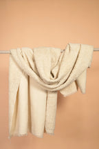 White Furry Handwoven Merino Wool Blanket
