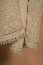 White Furry Handwoven Merino Wool Blanket
