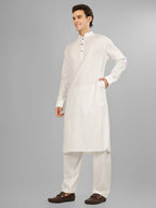 Elara White Lycra Cotton Kameez Shalwar