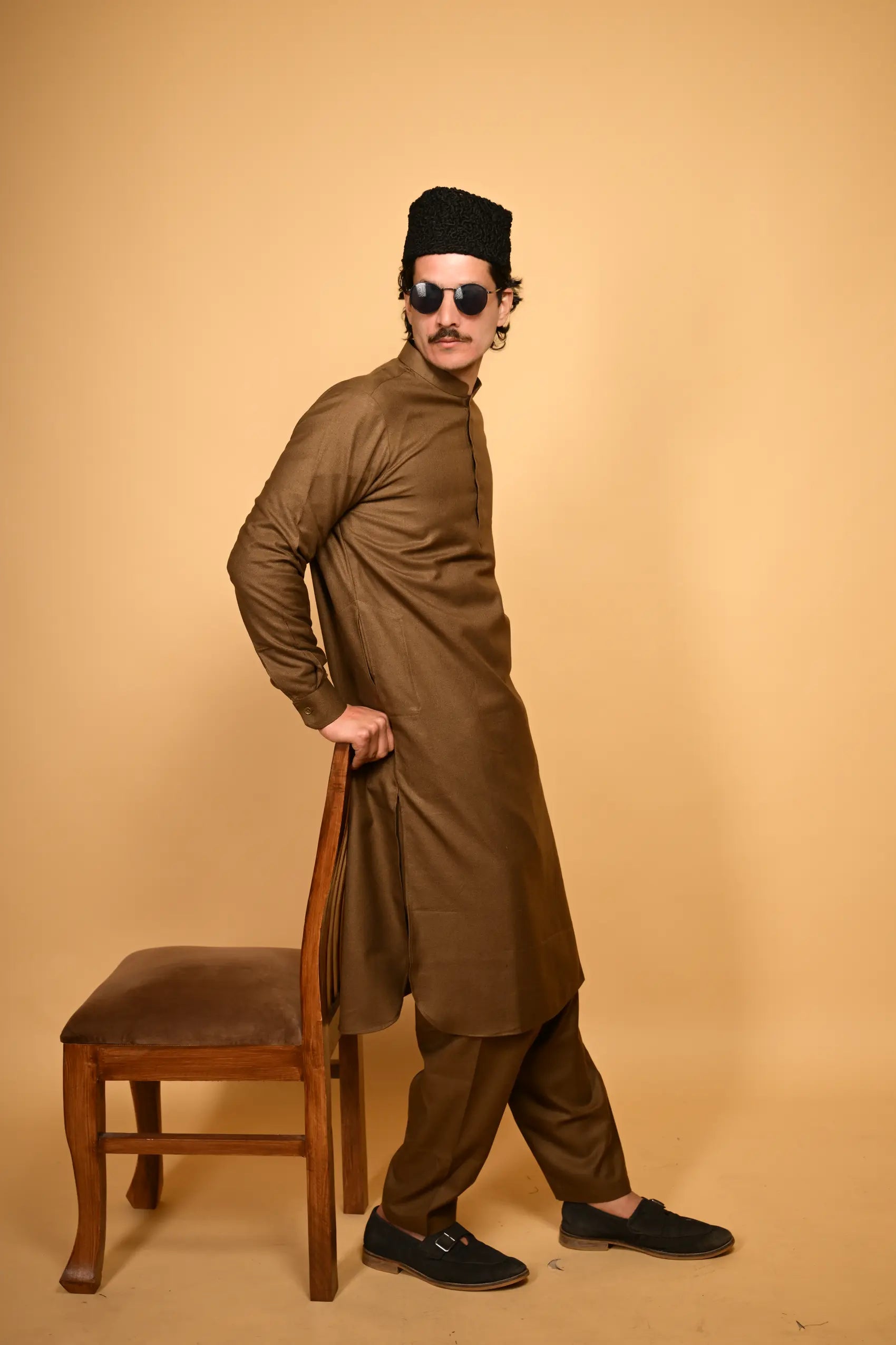 Pathan Wooden Kameez Shalwar
