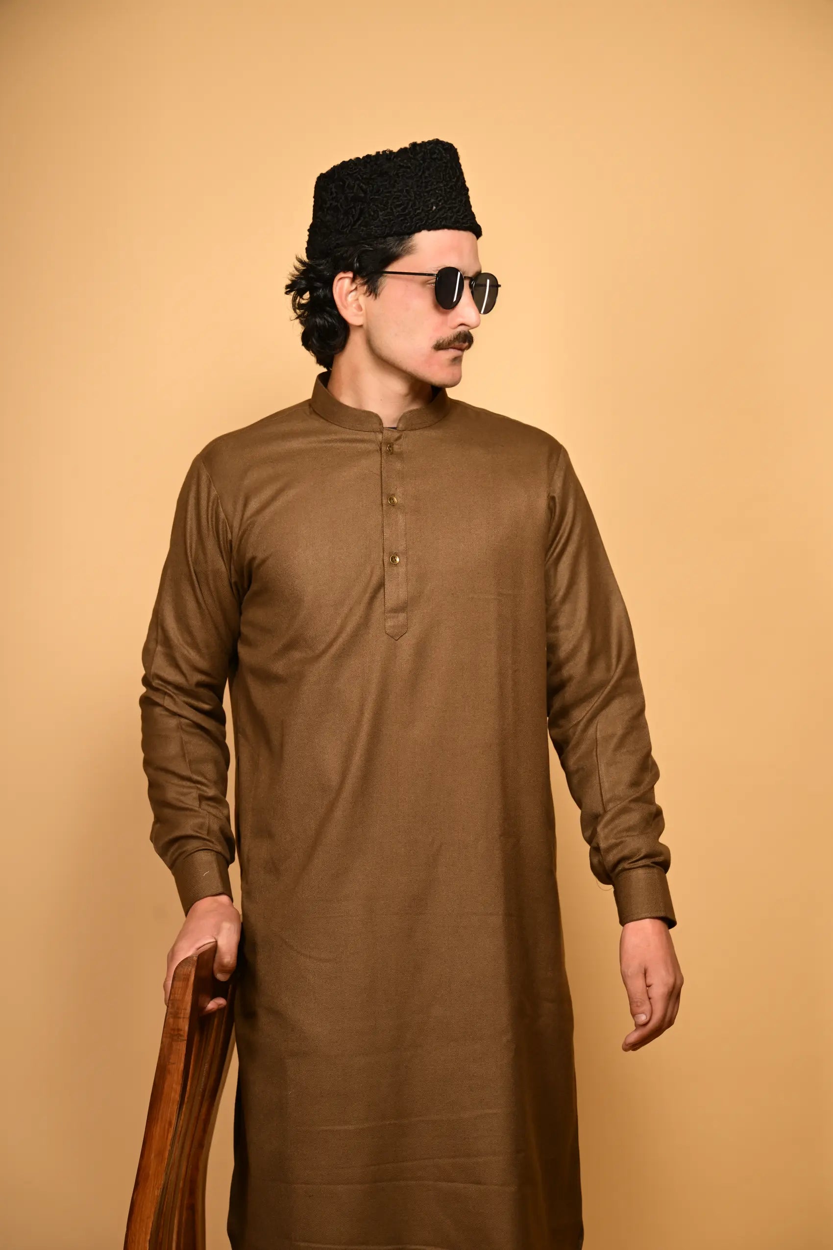 Pathan Wooden Kameez Shalwar