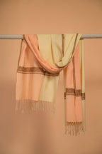 baraqah white printed pure pashmina female stole 