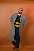 baraqah grey color overcoat for men