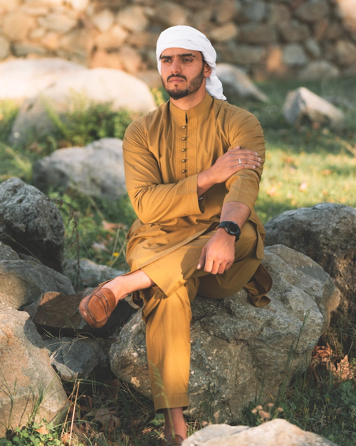 men light brown  color summer kurta pajama 