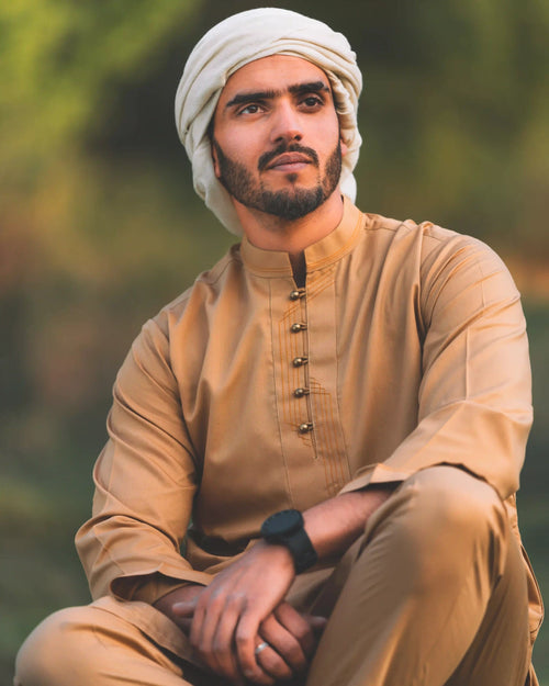 men light brown  color summer kurta pajama 