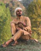 men light brown  color summer kurta pajama 