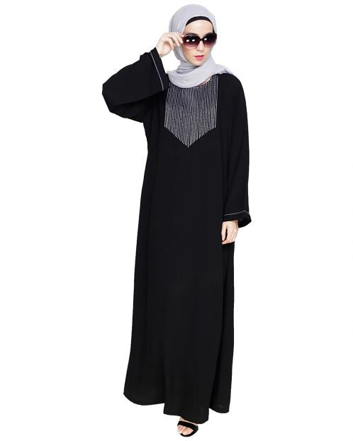 baraqah female black color modest fashion abaya for women