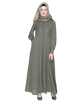 Subtle Mint Laced Dress Abaya