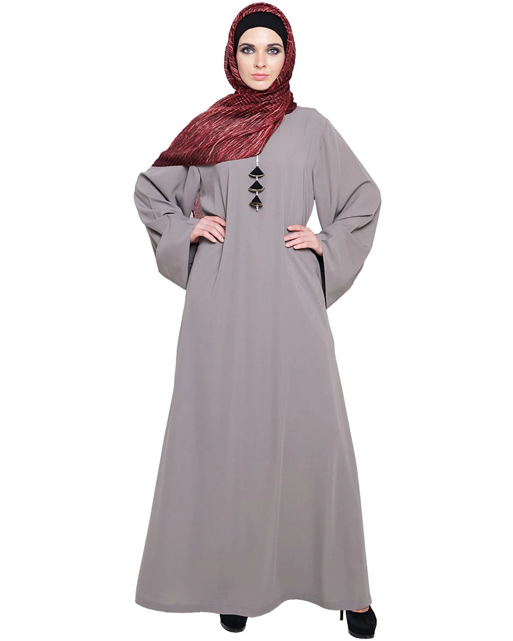 Classy Tapa Grey Abaya