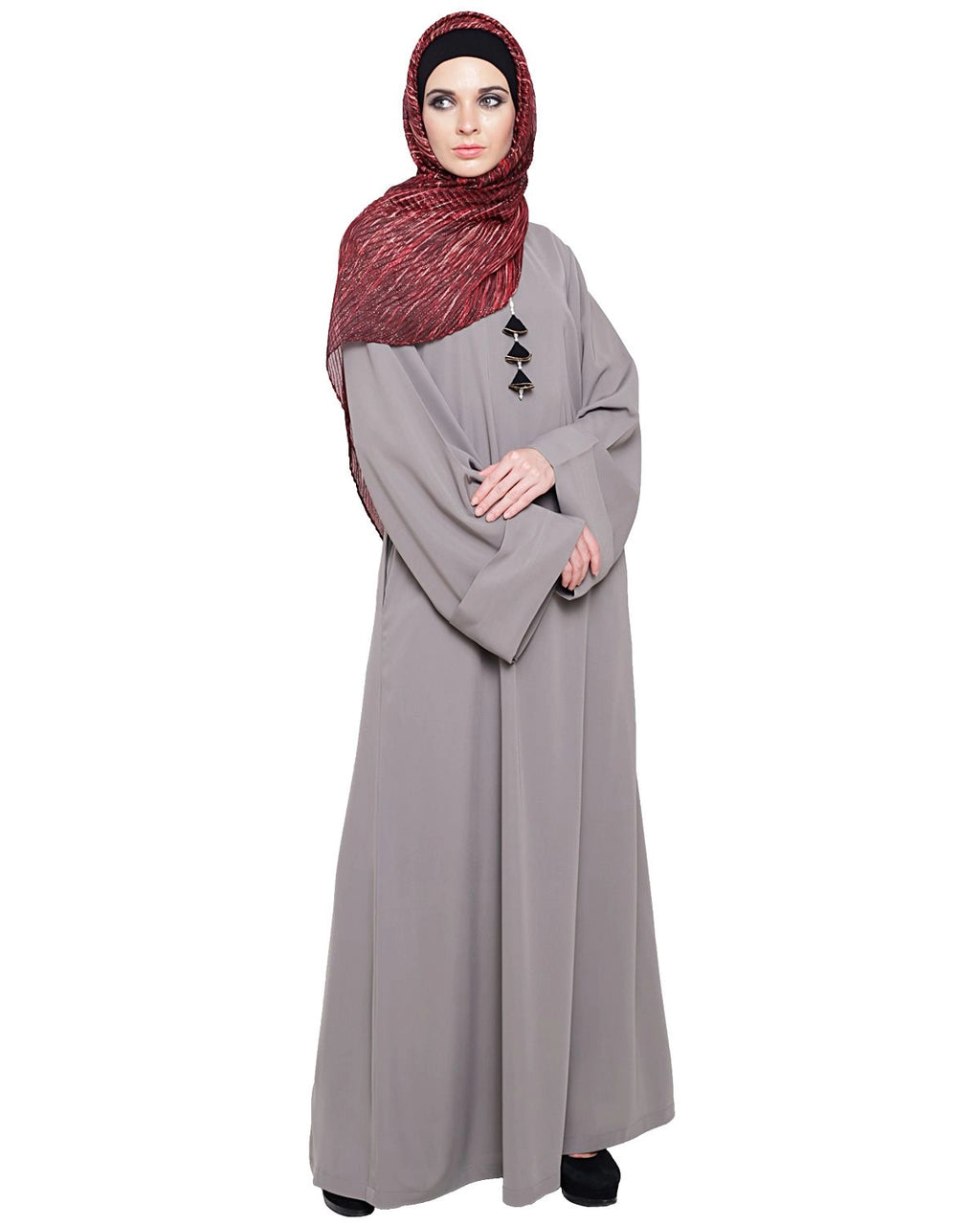 Classy Tapa Grey Abaya