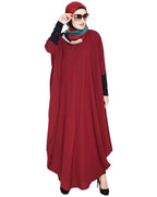 Quirky Jersy Sleeve Wine Kaftan