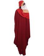 Quirky Jersy Sleeve Wine Kaftan