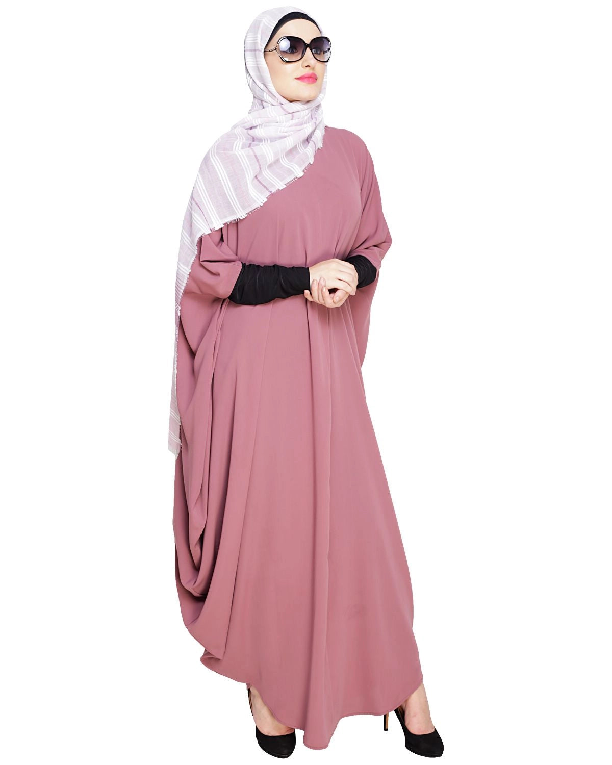 Quirky Jersy Sleeve Onion Pink Kaftan