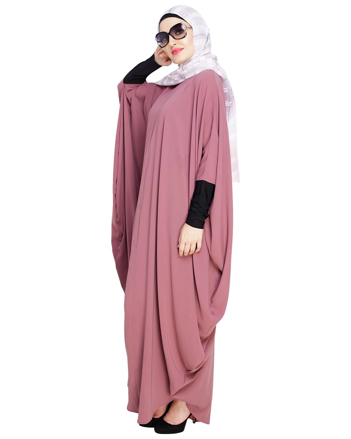 Quirky Jersy Sleeve Onion Pink Kaftan