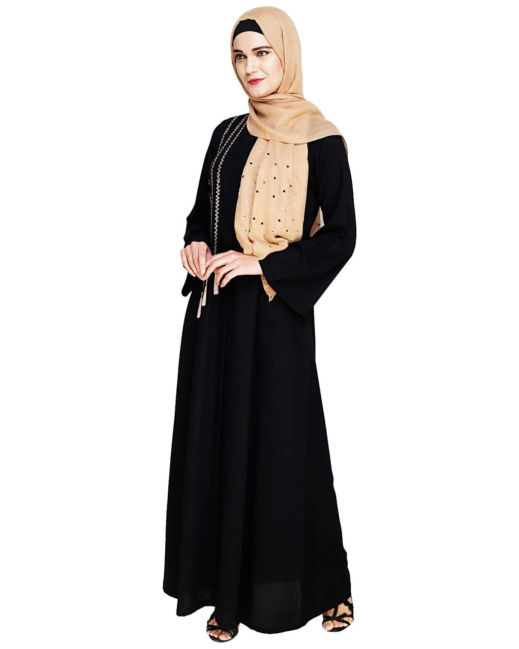 Elegant Black Embroidered Abaya