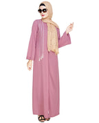 baraqah female pink color modest fashion abaya  for women 