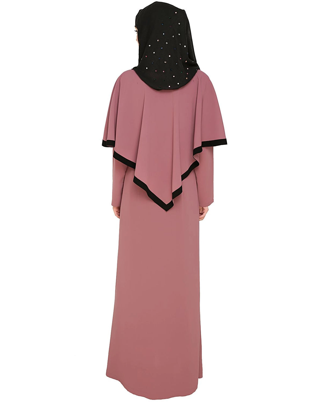 Onion Pink Fancy Cape Abaya