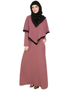Onion Pink Fancy Cape Abaya