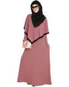 Onion Pink Fancy Cape Abaya