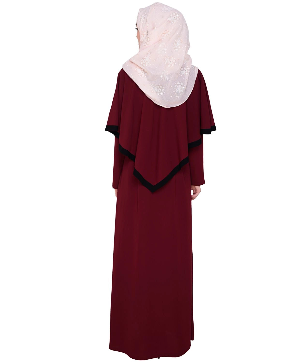 Wine Fancy Cape Abaya