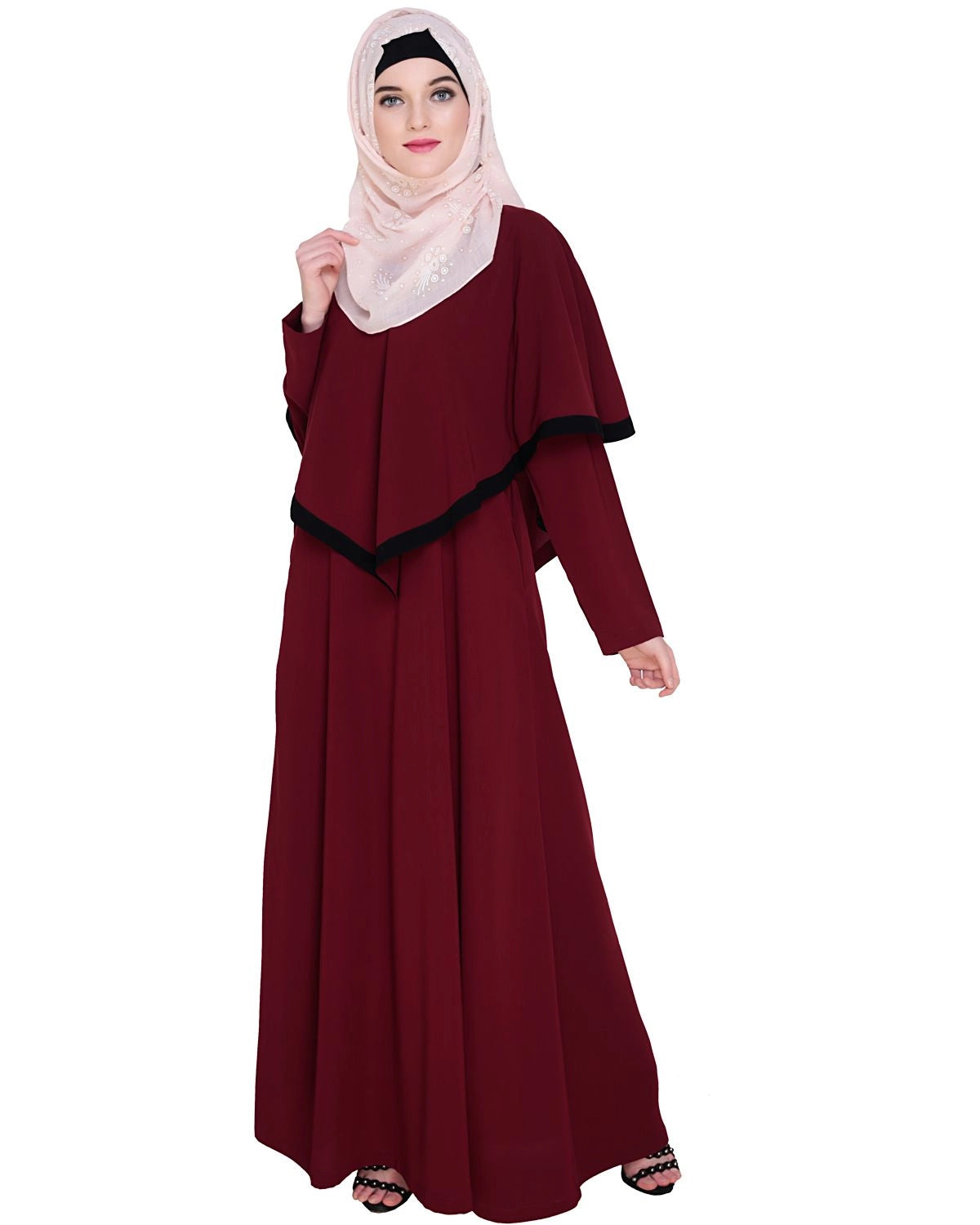 Wine Fancy Cape Abaya