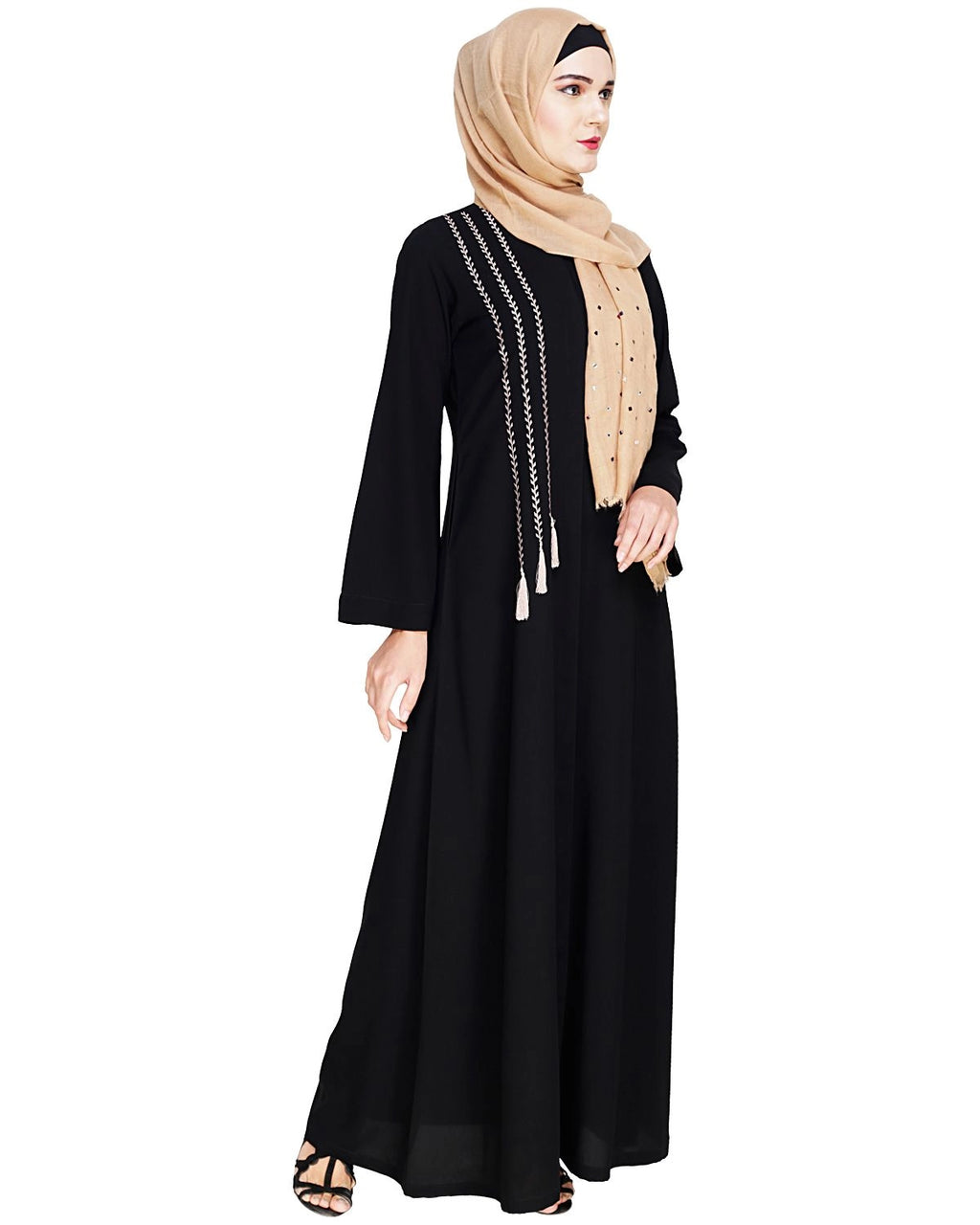Elegant Black Embroidered Abaya