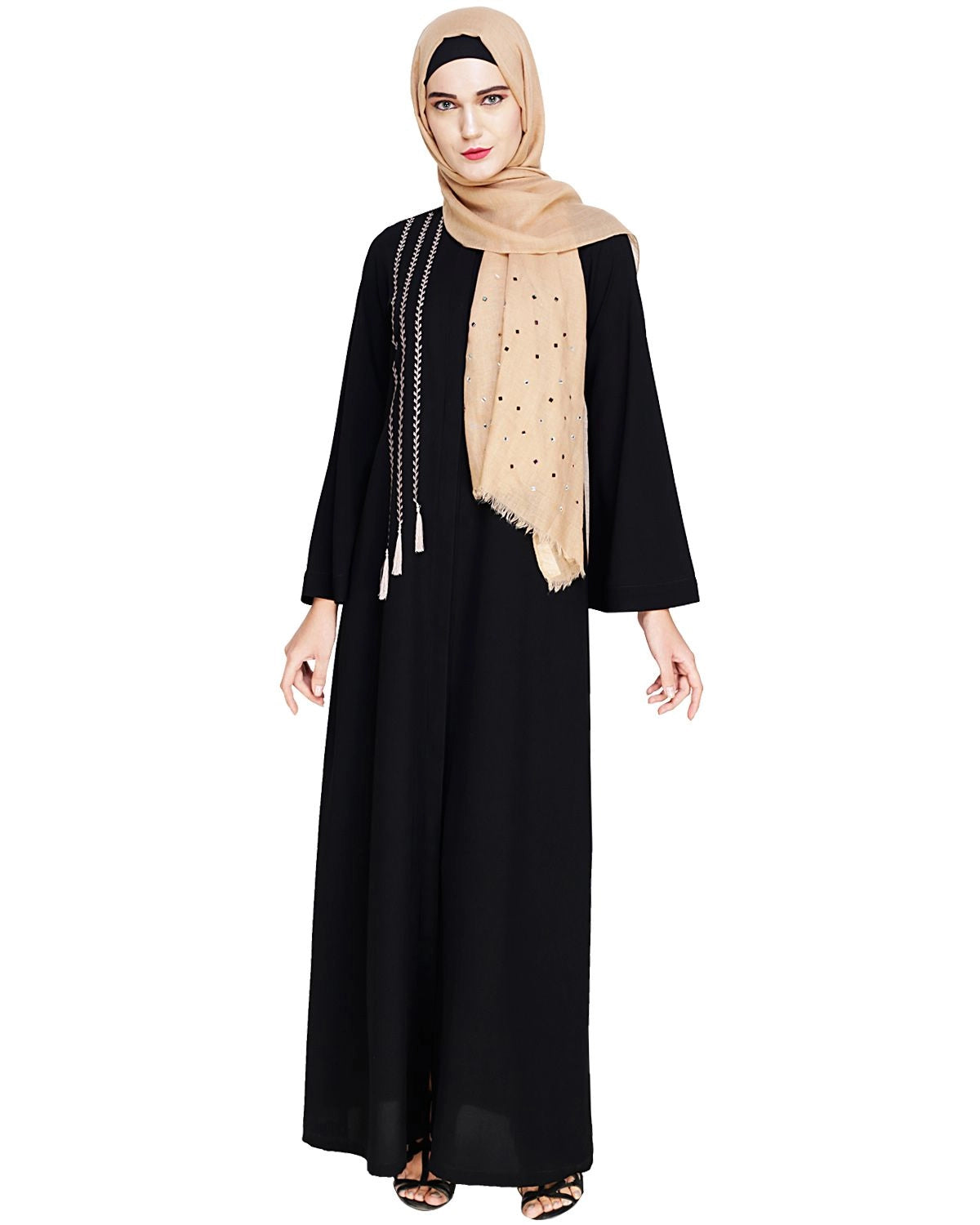Elegant Black Embroidered Abaya
