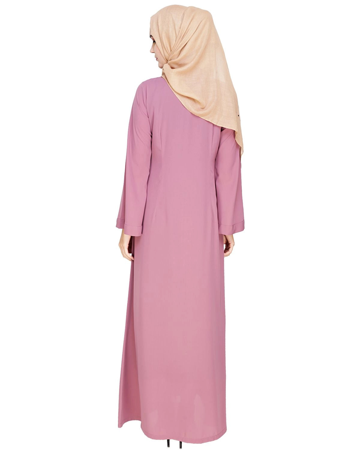 baraqah female pink color modest fashion abaya  for women 