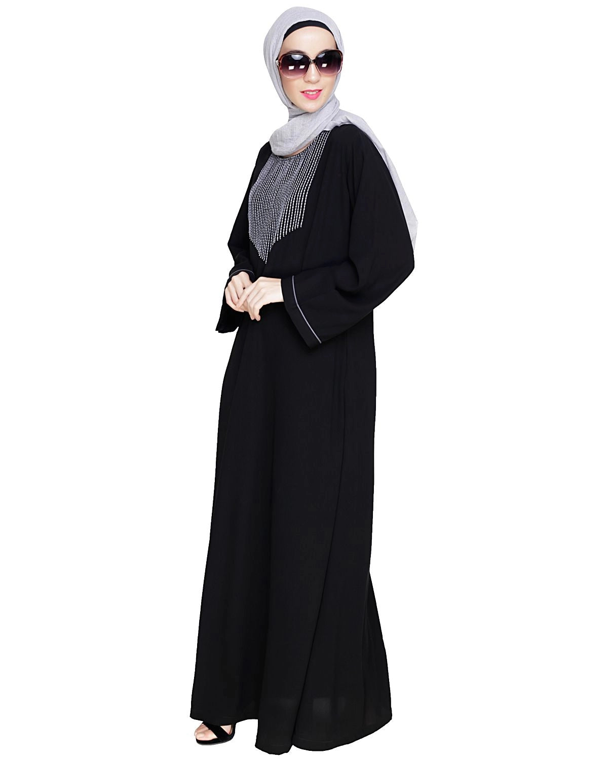 Embroidered Black Dubai Style Abaya