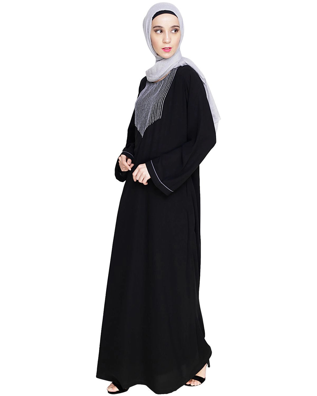 Embroidered Black Dubai Style Abaya