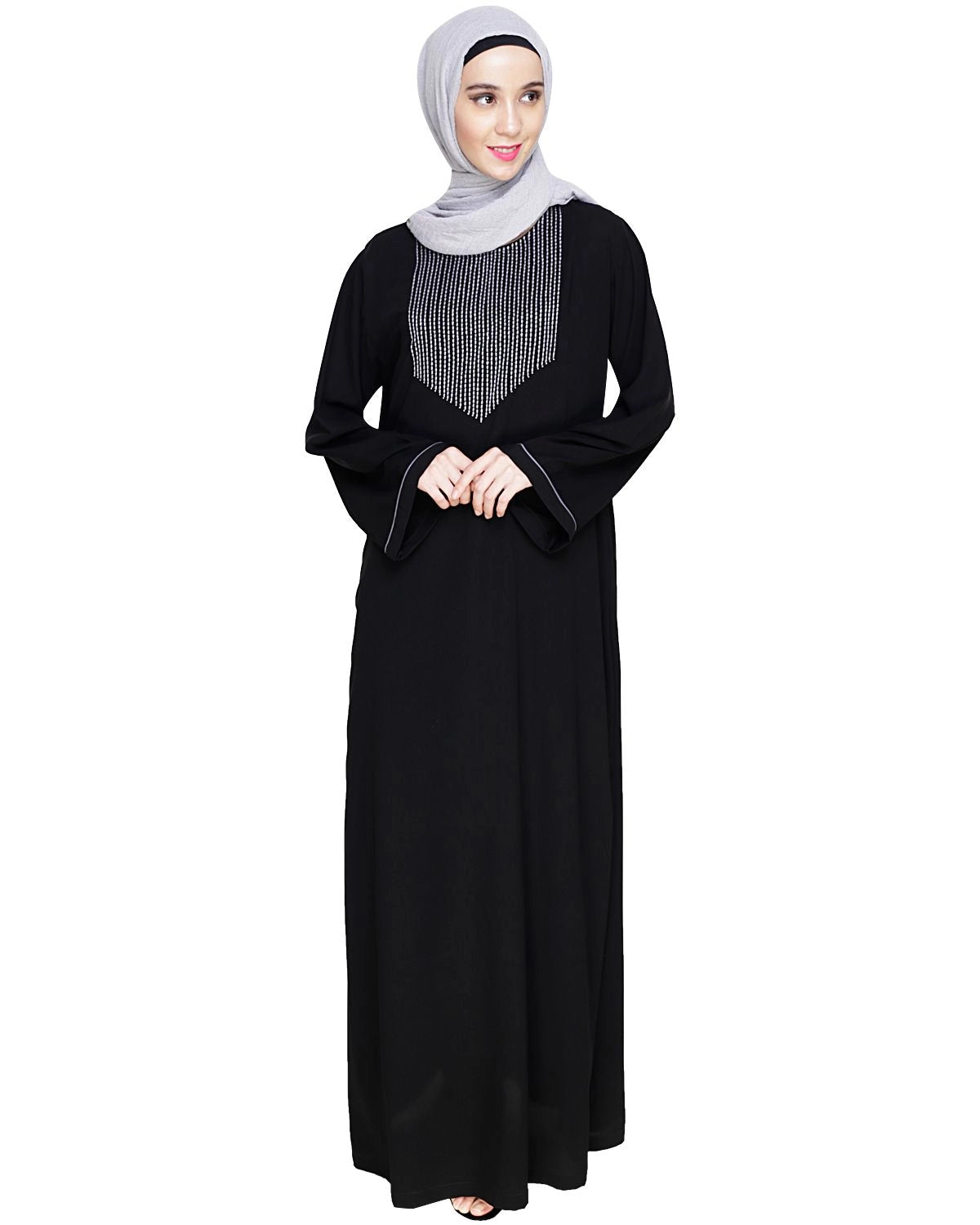 Embroidered Black Dubai Style Abaya