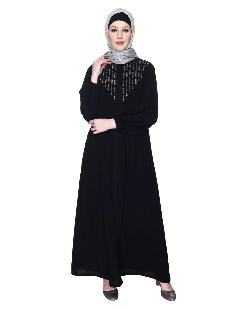baraqah female black color modest fashion abaya for women