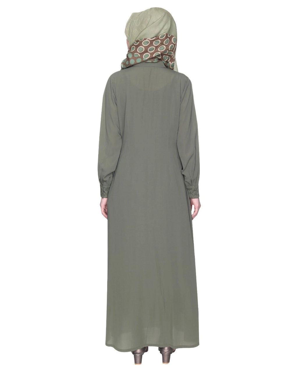 Subtle Mint Laced Dress Abaya