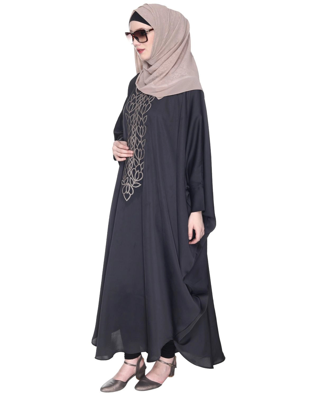 Dark Grey Embroidered Kaftan