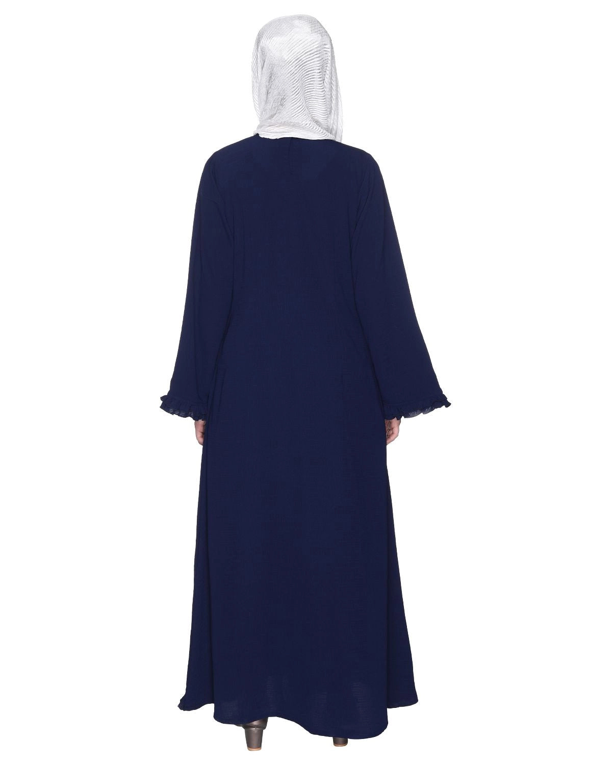 Blue Jacket Syle Frill Abaya