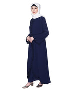 baraqah female blue color modest fashion abaya for women