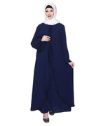baraqah female blue color modest fashion abaya for women