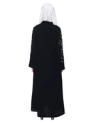 Abaya With Sparkling Hand-Embroidered Sleeves