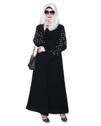Abaya With Sparkling Hand-Embroidered Sleeves