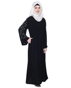 Abaya With Sparkling Hand-Embroidered Sleeves
